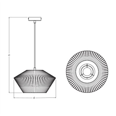 Decor Stripes Pendant 305 1XE27 Dark Grey