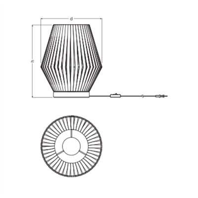 Decor Stripes Table 1XE14 Dark Grey