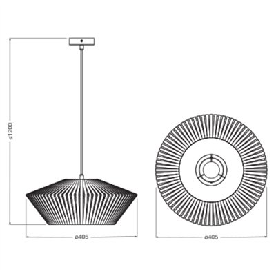 Decor Stripes Pendant 405 1XE27 Dark Grey