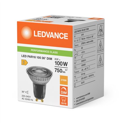 LED PAR16 DIM P 8W 827 GU10