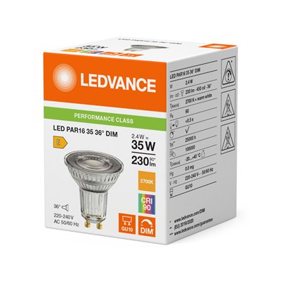 LED PAR16 DIM P 2.4W 927 GU10