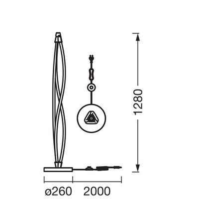 Decor Swirl Floor 22W 830 Touch DIM