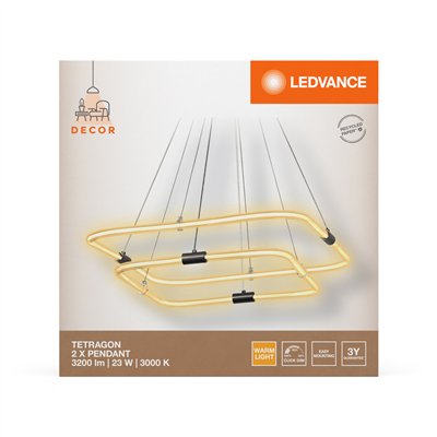 Decor Tetragon 2XPendant 23W 830 Click DIM