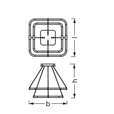 Decor Tetragon 2XPendant 23W 830 Click DIM