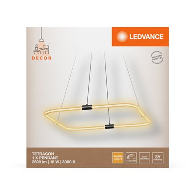 Decor Tetragon Pendant 18W 830 Click DIM