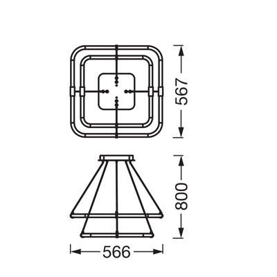 Decor Tetragon 2XPendant 23W 830 Click DIM