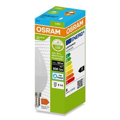 LED PCR CLASSIC B 7.5W/6500K E14