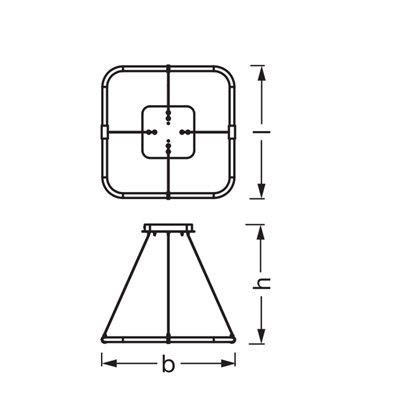 Decor Tetragon Pendant 18W 830 Click DIM