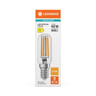 LED SPECIAL T26 P 5.9W 827 Clear E14