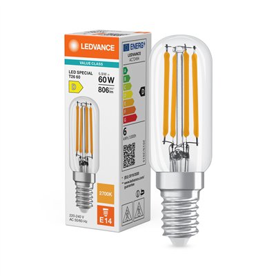 LED SPECIAL T26 P 5.9W 827 Clear E14