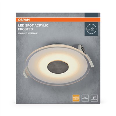 LED Spot Acrylic Frosted 6W 827 White