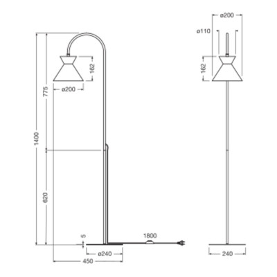 Decor Waist Floor E27 Black