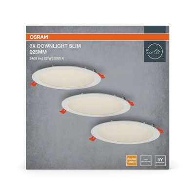 LED spot and downlight recess slim 225mm 22W 830 White