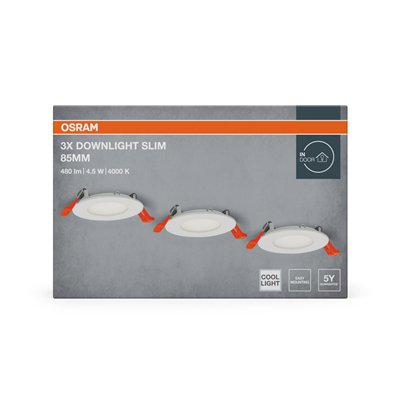 LED spot and downlight recess slim 85mm 4.5W 840 White