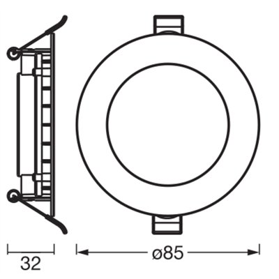 LED spot and downlight recess slim 85mm 4.5W 840 White