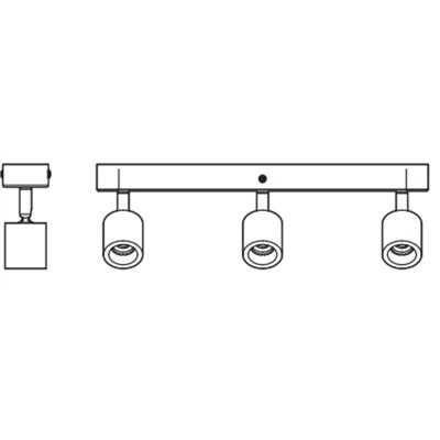 LED Spot Brick 3xGU10 White and Wood