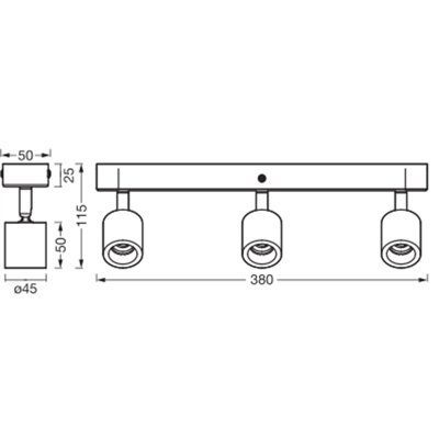 LED Spot Brick 3xGU10 White and Wood