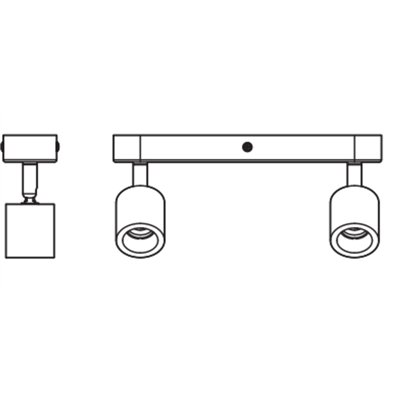 LED Spot Brick 2xGU10 White and Wood