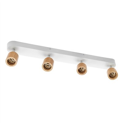 LED Spot Brick 4xGU10 White and Wood