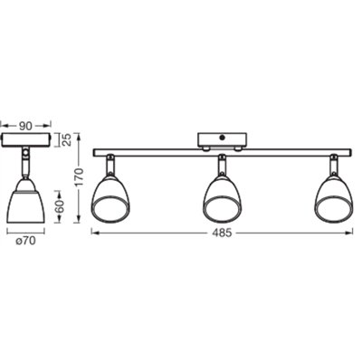 LED Spot Cup 3xG9 Brushed Nickel