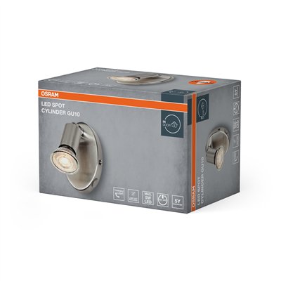 LED Spot Cylinder 1xGU10 Brushed Nickel