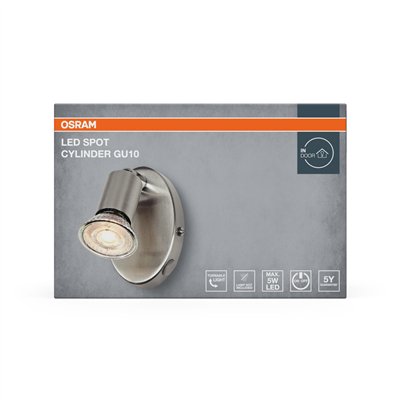 LED Spot Cylinder 1xGU10 Brushed Nickel