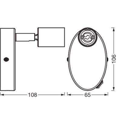 LED Spot Cylinder 1xGU10 Brushed Nickel