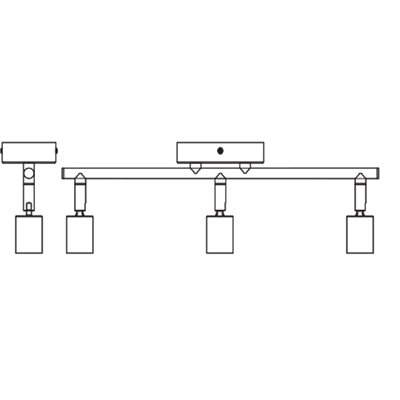LED Spot Cylinder 3xGU10 Brushed Nickel