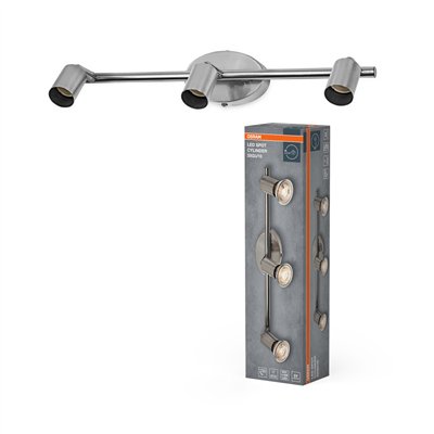 LED Spot Cylinder 3xGU10 Brushed Nickel