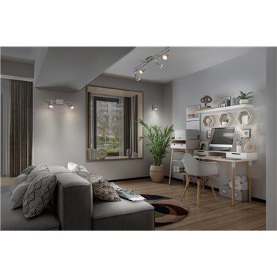 LED Spot Cylinder Duo 6xGU10 Brushed Nickel