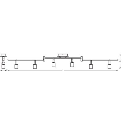 LED Spot Cylinder Duo 6xGU10 Brushed Nickel
