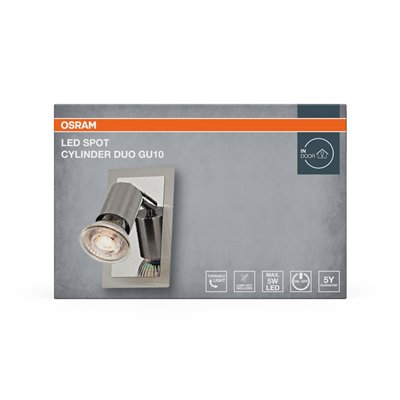 LED Spot Cylinder Duo 1xGU10 Brushed Nickel