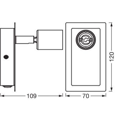 LED Spot Cylinder Duo 1xGU10 Brushed Nickel