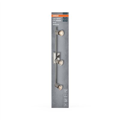 LED Spot Cylinder Duo 3xGU10 Brushed Nickel