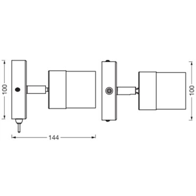 LED Spot Half Wood Line 1xGU10 White and Wood Decor