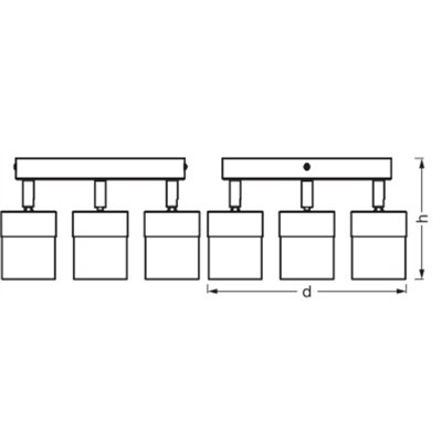 LED Spot Half Wood Line Plate 4xGU10 White and Wood Decor