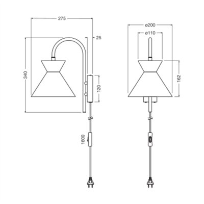 Decor Waist Wall E27 Black