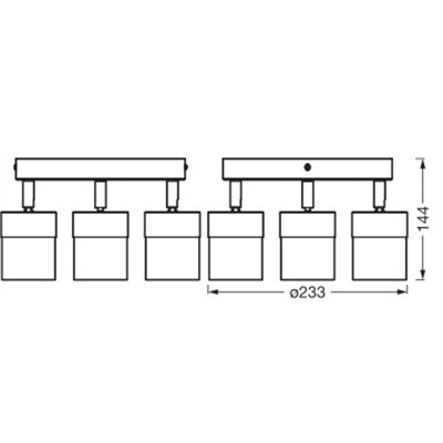 LED Spot Half Wood Line Plate 4xGU10 White and Wood Decor
