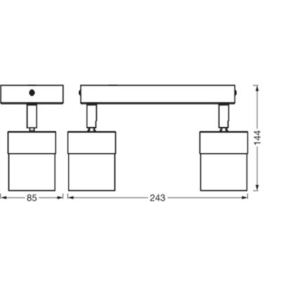 LED Spot Half Wood Line 2xGU10 White and Wood Decor