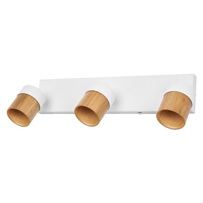 LED Spot Half Wood Line 3xGU10 White and Wood Decor