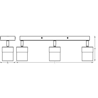 LED Spot Half Wood Line 3xGU10 White and Wood Decor