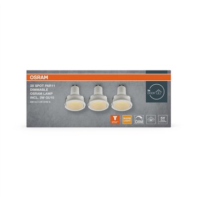 LED Spot Set PAR11 Recess GU10 Dim 3W 827 White
