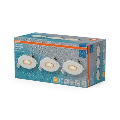 LED Spot Set Recess DIM IP65 4.9W 827 36° White