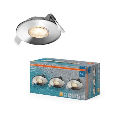 LED Spot Set Recess DIM IP65 4.9W 827 36° Chrome