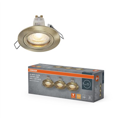 LED Spot Set Recess GU10 Click 4.5W 827 Green Brass