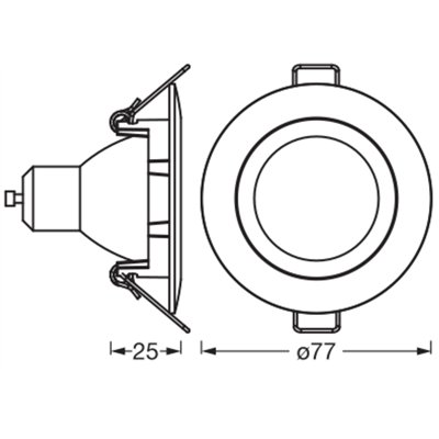 LED Spot Set Recess GU10 Click 4.5W 827 Satin Nickel
