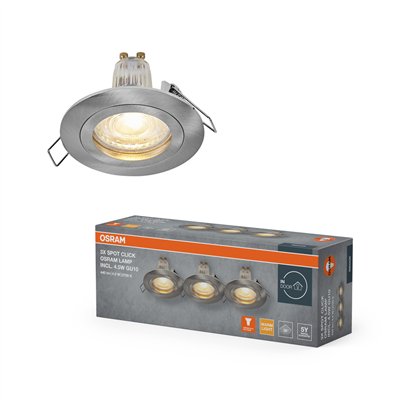 LED Spot Set Recess GU10 Click 4.5W 827 Satin Nickel