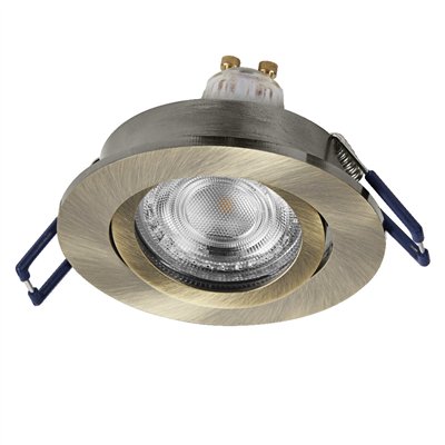 LED Spot Set Recess GU10 Adjustable Click Click 4.5W 827 Green Brass