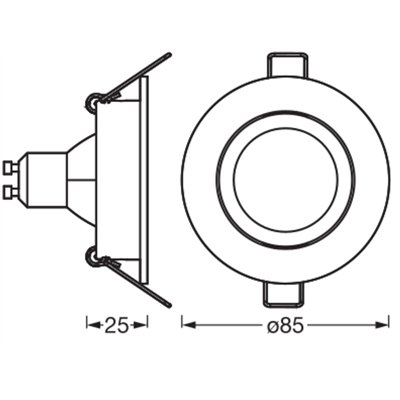 LED Spot Set Recess GU10 Adjustable Click Click 4.5W 827 Satin Nickel