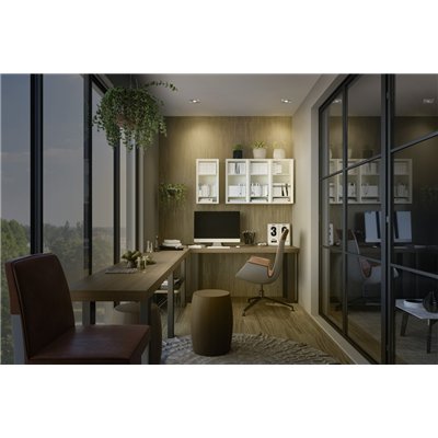 LED Spot Set Recess GU10 Adjustable Square Click 4.5W 827 Satin Nickel